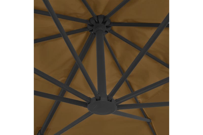 Hengeparasoll med aluminiumstang 400x300 cm gråbrun - Brun - Solseng & solvogner