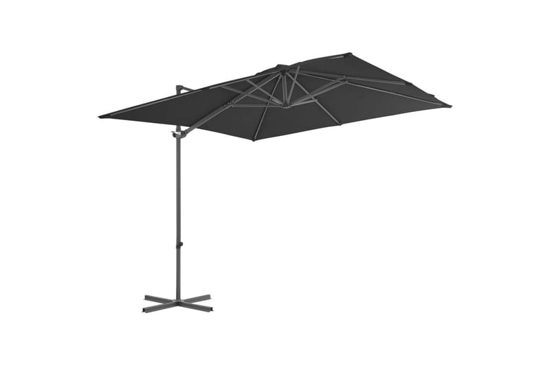 Hengeparasoll med stålstang 250x250 cm antrasitt - Grå - Hagemøbler - Stoler & Lenestoler - Solseng & solvogner