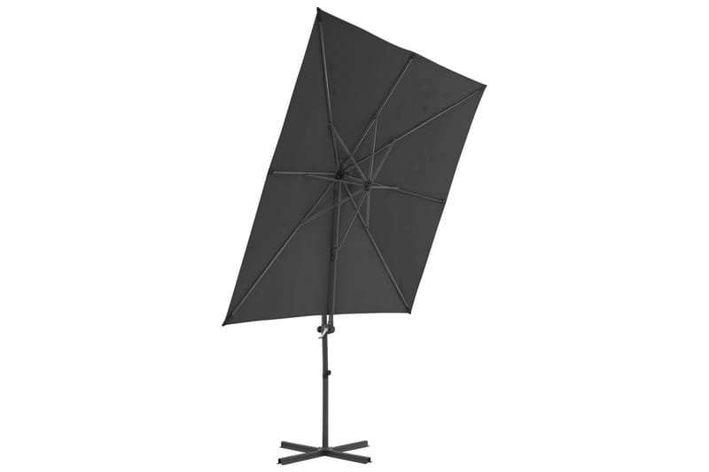 Hengeparasoll med stålstang 250x250 cm antrasitt - Grå - Hagemøbler - Stoler & Lenestoler - Solseng & solvogner