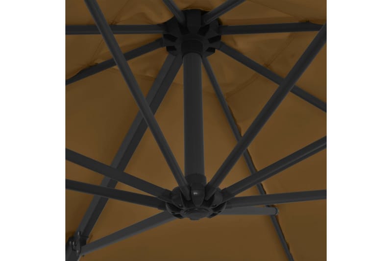 Hengeparasoll med stålstang 250x250 cm gråbrun - Brun - Solseng & solvogner
