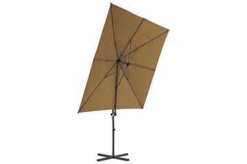 Hengeparasoll med stålstang 250x250 cm gråbrun - Brun - Hagemøbler - Stoler & Lenestoler - Solseng & solvogner