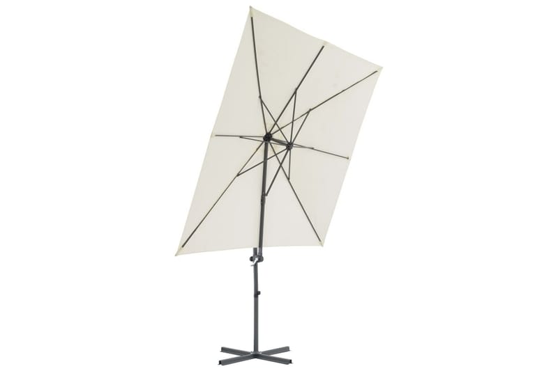 Hengeparasoll med stålstang 250x250 cm sand - Beige - Hagemøbler - Stoler & Lenestoler - Solseng & solvogner