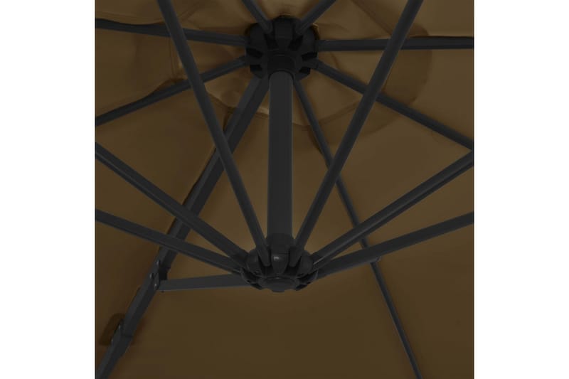 Hengeparasoll med stålstang 300 cm gråbrun - Brun - Solseng & solvogner