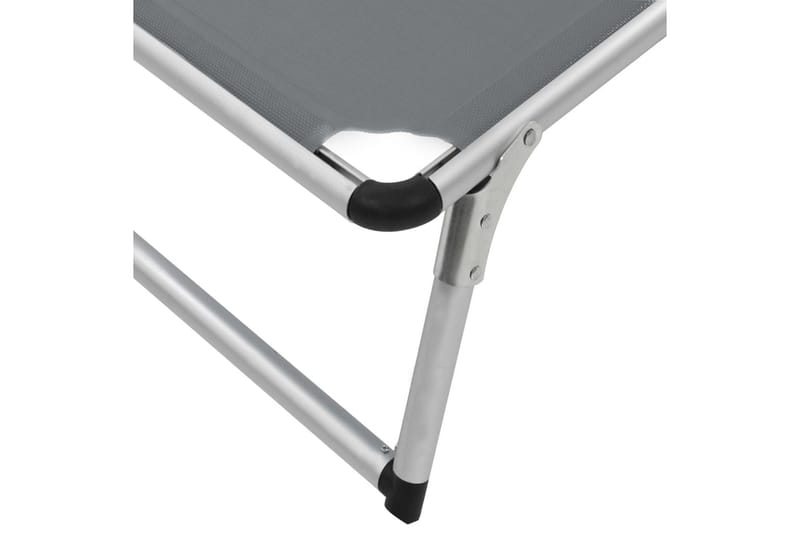 Hopfällbara solsängar med tak 2 st aluminium och textilen gr Be Basic Grey - Hagemøbler - Stoler & Lenestoler - Solseng & solvogner