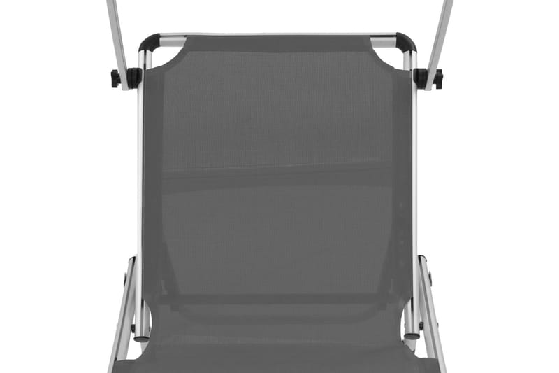 Hopfällbara solsängar med tak 2 st aluminium och textilen gr Be Basic Grey - Hagemøbler - Stoler & Lenestoler - Solseng & solvogner