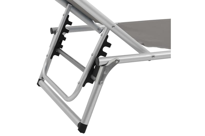 Hopfällbara solsängar med tak 2 st aluminium och textilen gr Be Basic Grey - Hagemøbler - Stoler & Lenestoler - Solseng & solvogner