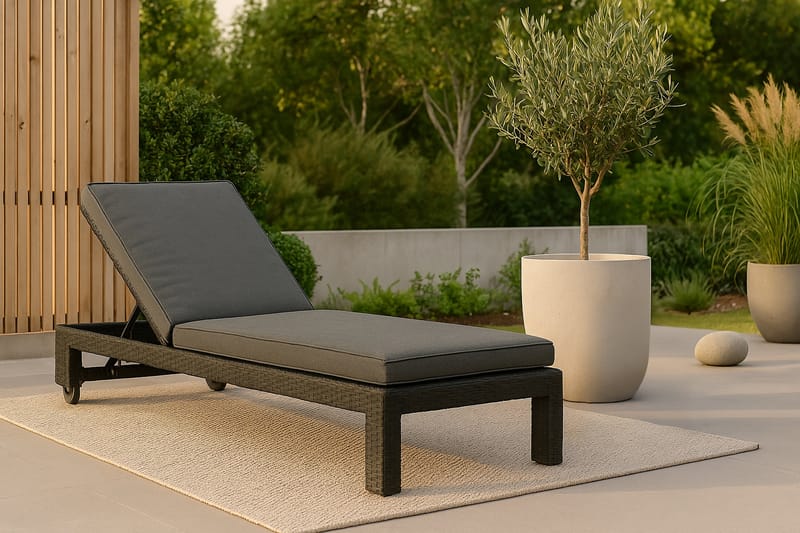 London Solseng Svart - Venture Home - Hagemøbler - Stoler & Lenestoler - Solseng & solvogner