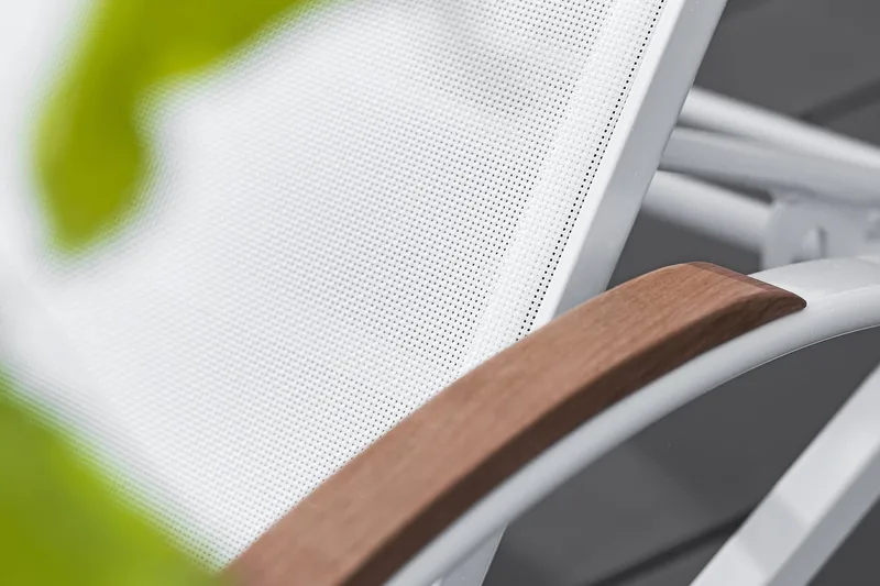 Nydala Solseng - Hvit/Teak - Hagemøbler - Stoler & Lenestoler - Solseng & solvogner