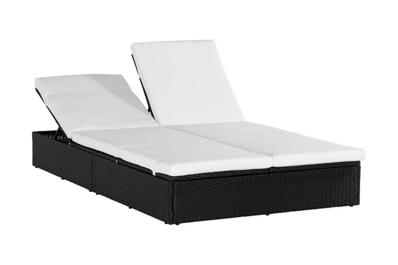 Ochovi Dobbel Solseng Justerbar - Svart/Hvit - Hagemøbler - Stoler & Lenestoler - Solseng & solvogner