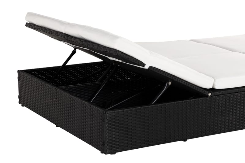 Ochovi Dobbel Solseng Justerbar - Svart/Hvit - Hagemøbler - Stoler & Lenestoler - Solseng & solvogner