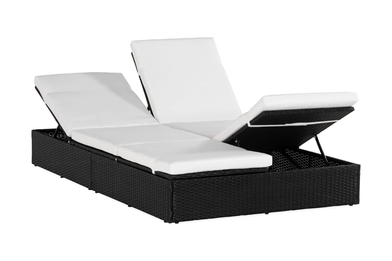 Ochovi Dobbel Solseng Justerbar - Svart/Hvit - Hagemøbler - Stoler & Lenestoler - Solseng & solvogner