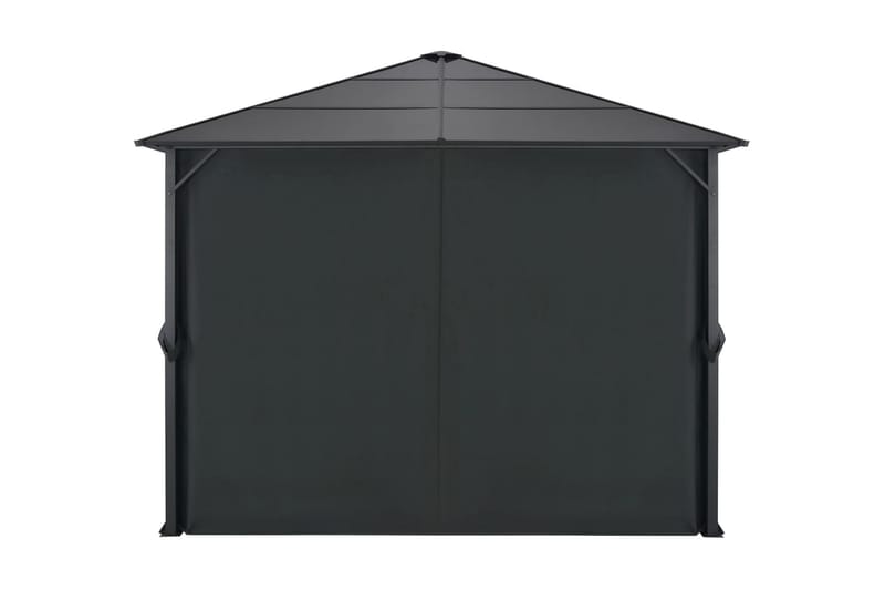 Paviljong med gardin aluminium 3x3 m svart - Svart - Hagemøbler - Stoler & Lenestoler - Solseng & solvogner