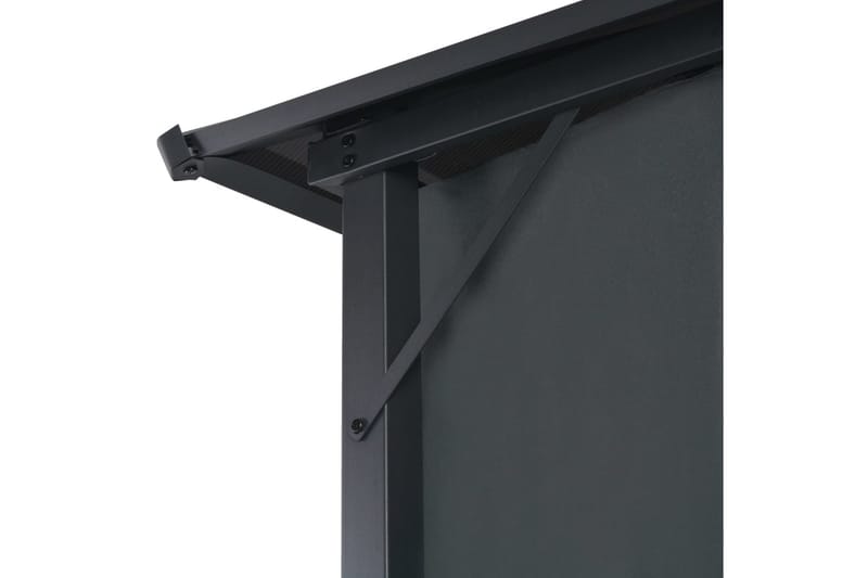 Paviljong med gardin aluminium 4x3x2,6 m svart - Svart - Hagemøbler - Stoler & Lenestoler - Solseng & solvogner