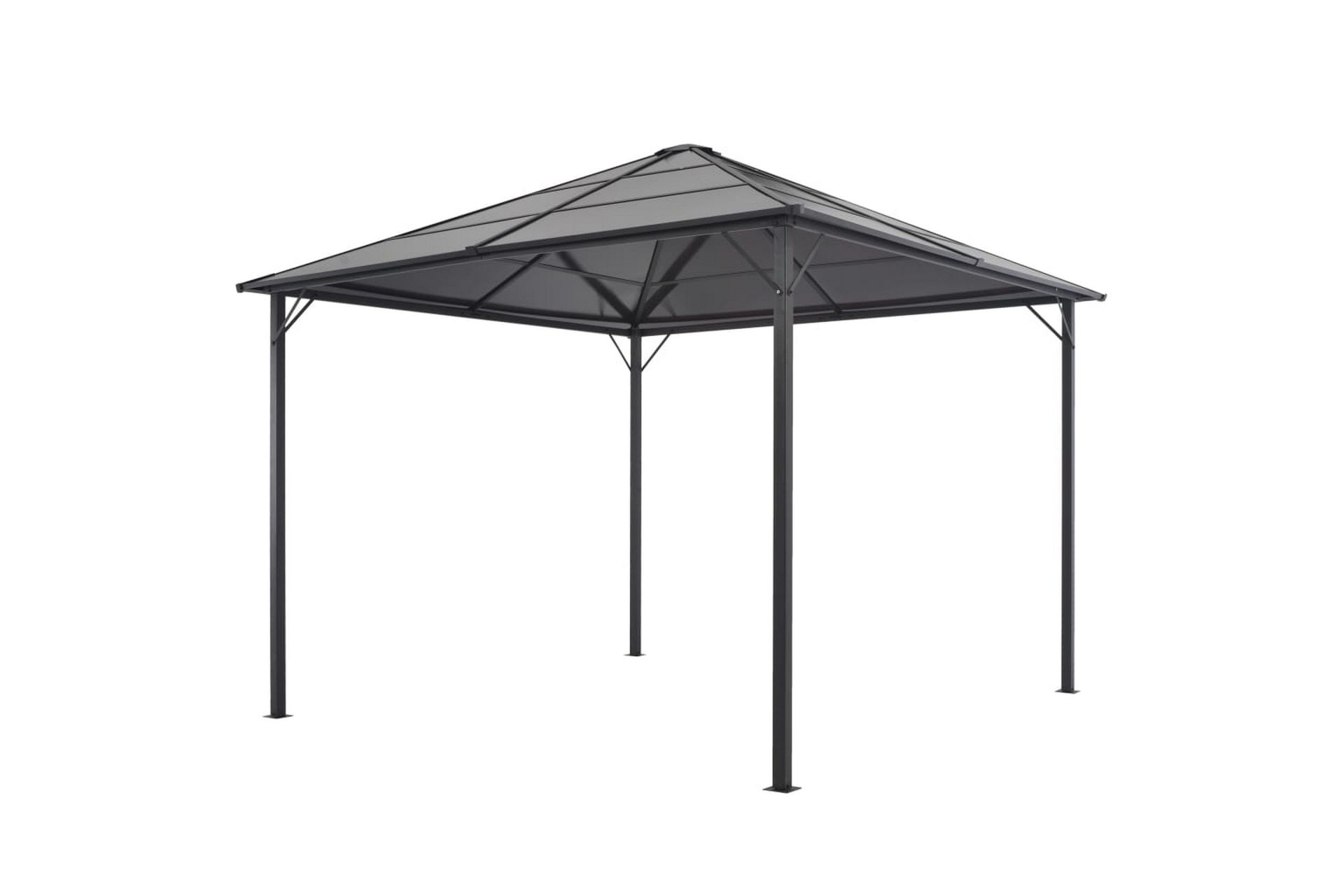 Paviljong med tak aluminium 3x3 m svart - Svart - Hagemøbler - Stoler & Lenestoler - Solseng & solvogner
