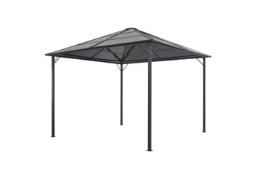 Paviljong med tak aluminium 3x3 m svart - Svart - Hagemøbler - Stoler & Lenestoler - Solseng & solvogner