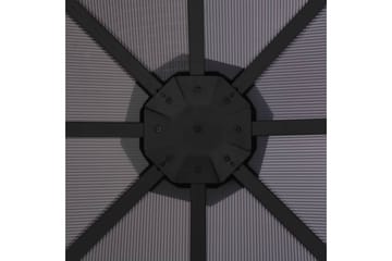 Paviljong med tak aluminium 3x3 m svart - Svart - Hagemøbler - Stoler & Lenestoler - Solseng & solvogner