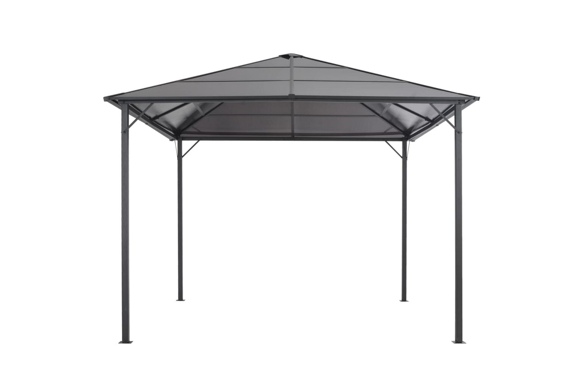 Paviljong med tak aluminium 3x3 m svart - Svart - Hagemøbler - Stoler & Lenestoler - Solseng & solvogner