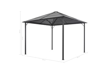 Paviljong med tak aluminium 3x3 m svart - Svart - Hagemøbler - Stoler & Lenestoler - Solseng & solvogner