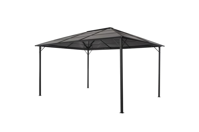 Paviljong med tak aluminium 4x3x2,6 m svart - Svart - Hagemøbler - Stoler & Lenestoler - Solseng & solvogner