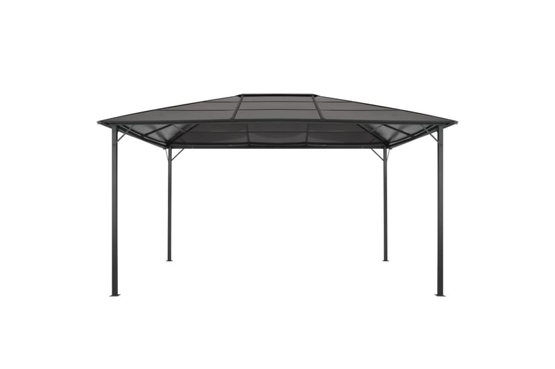 Paviljong med tak aluminium 4x3x2,6 m svart - Svart - Hagemøbler - Stoler & Lenestoler - Solseng & solvogner