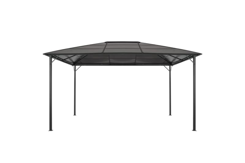 Paviljong med tak aluminium 4x3x2,6 m svart - Svart - Solseng & solvogner