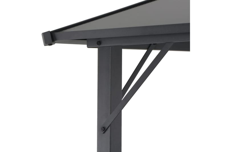Paviljong med tak aluminium 4x3x2,6 m svart - Svart - Hagemøbler - Stoler & Lenestoler - Solseng & solvogner
