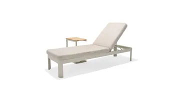 Portals Solseng med Pute 189 cm - Hvit/Tre - Hagemøbler - Stoler & Lenestoler - Solseng & solvogner