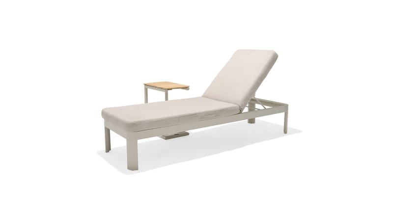 Portals Solseng med Pute 189 cm - Hvit/Tre - Hagemøbler - Stoler & Lenestoler - Solseng & solvogner