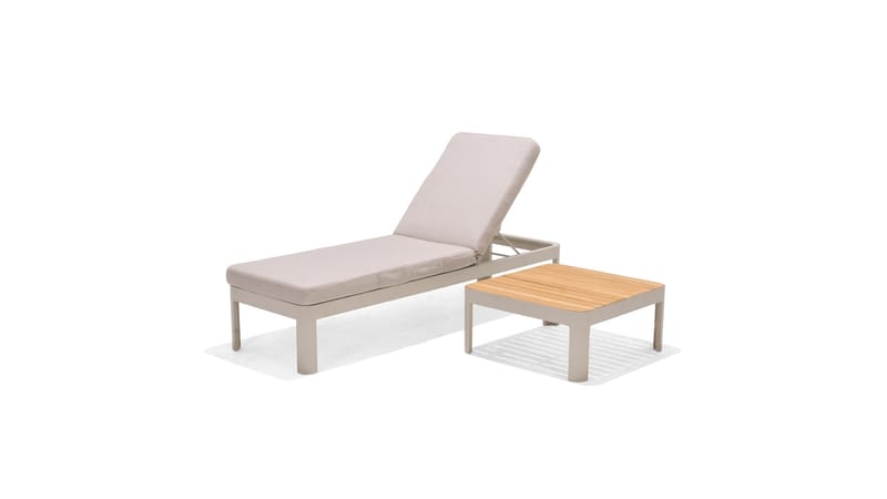 Portals Solseng med Pute 189 cm - Hvit/Tre - Hagemøbler - Stoler & Lenestoler - Solseng & solvogner