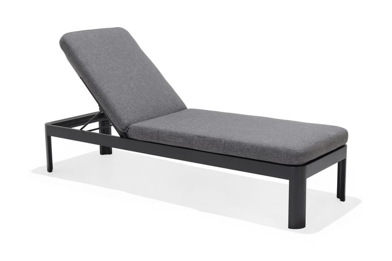 Portals Solseng med Pute 189 cm - Svart/Tre - Hagemøbler - Stoler & Lenestoler - Solseng & solvogner