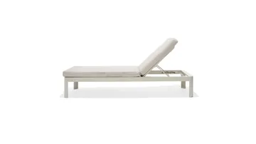 Portals Solseng med Pute 189 cm - Hvit/Tre - Hagemøbler - Stoler & Lenestoler - Solseng & solvogner