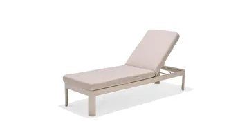 Portals Solseng med Pute 189 cm - Hvit/Tre - Hagemøbler - Stoler & Lenestoler - Solseng & solvogner