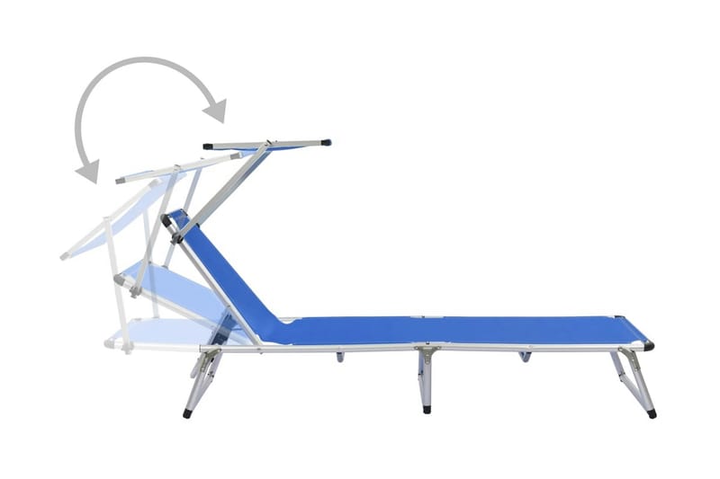 Sammenleggbar solseng m. solskjerm aluminium & textilene blå - Solseng & solvogner