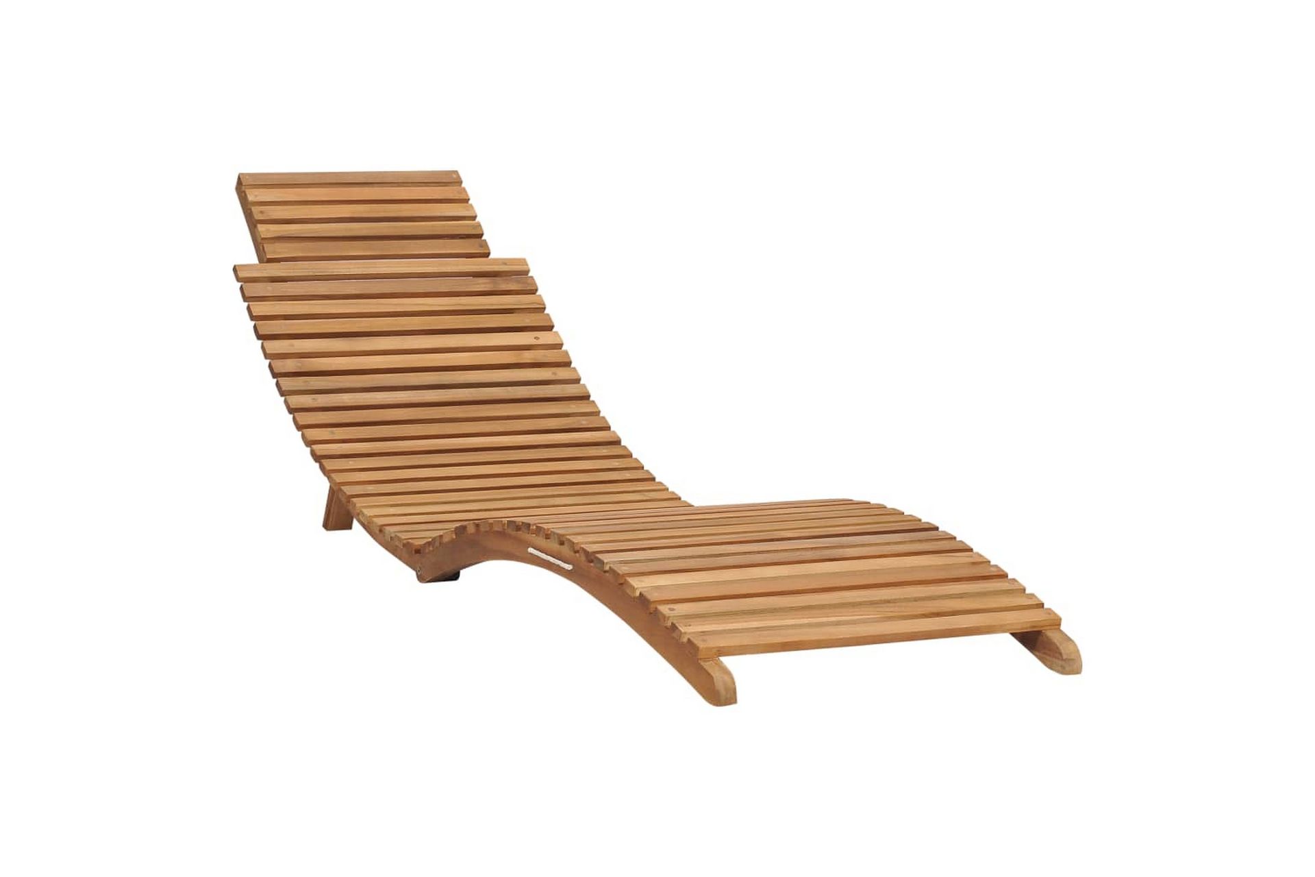 Sammenleggbar solseng med bord heltre teak - Brun - Hagemøbler - Stoler & Lenestoler - Solseng & solvogner
