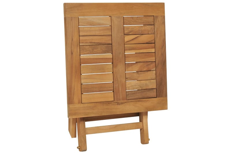 Sammenleggbar solseng med bord heltre teak - Brun - Hagemøbler - Stoler & Lenestoler - Solseng & solvogner