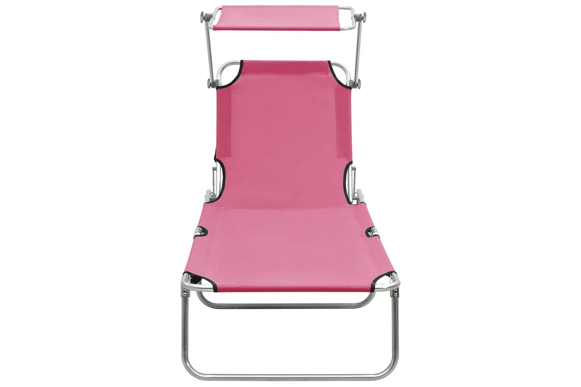 Sammenleggbar solseng med solskjerm stål magenta - Rosa - Hagemøbler - Stoler & Lenestoler - Solseng & solvogner
