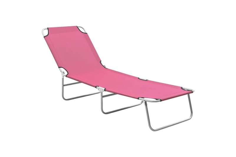 Sammenleggbar solseng stål og stoff rosa - Rosa - Hagemøbler - Stoler & Lenestoler - Solseng & solvogner