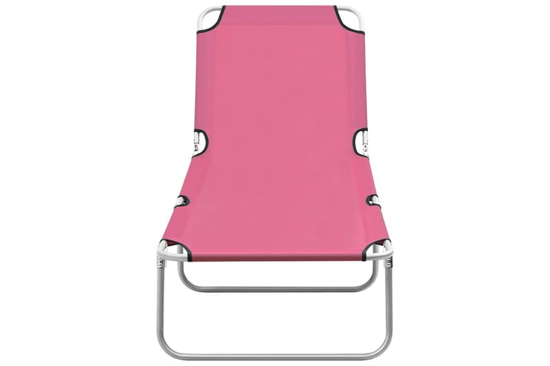 Sammenleggbar solseng stål og stoff rosa - Rosa - Hagemøbler - Stoler & Lenestoler - Solseng & solvogner