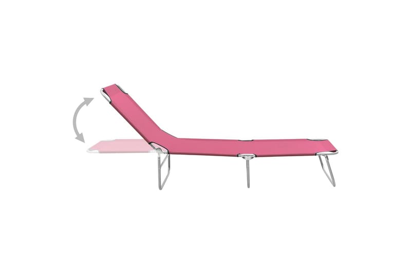 Sammenleggbar solseng stål og stoff rosa - Rosa - Hagemøbler - Stoler & Lenestoler - Solseng & solvogner