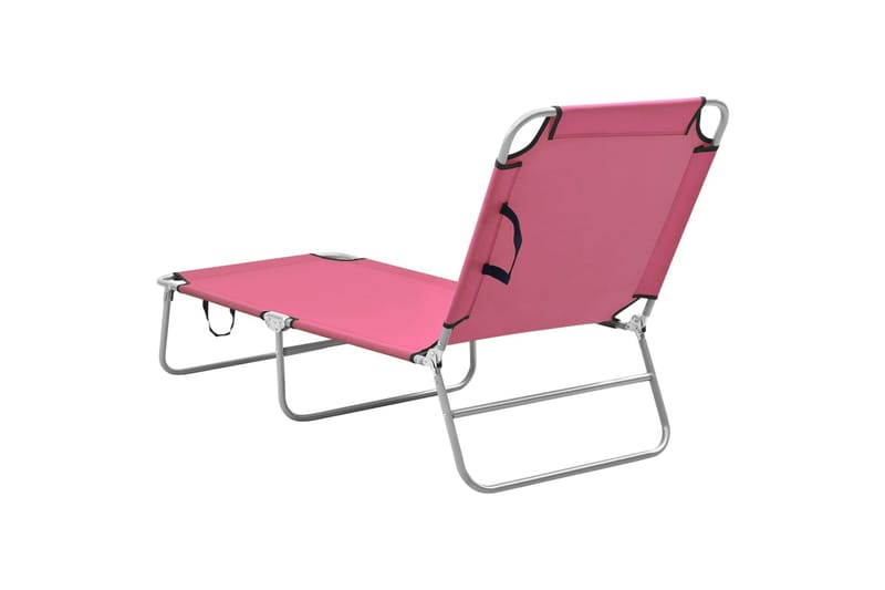 Sammenleggbar solseng stål og stoff rosa - Rosa - Hagemøbler - Stoler & Lenestoler - Solseng & solvogner