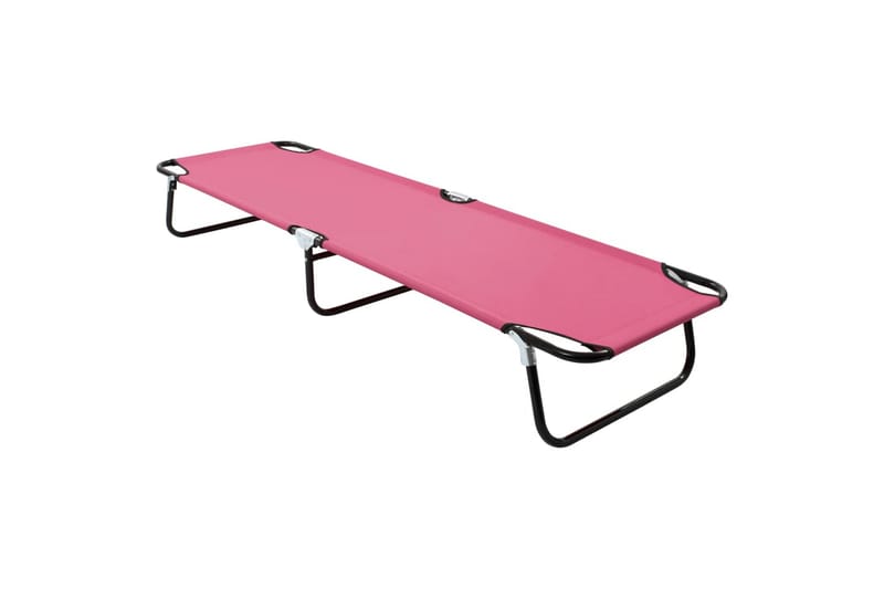 Sammenleggbar solseng stål rosa - Rosa - Hagemøbler - Stoler & Lenestoler - Solseng & solvogner