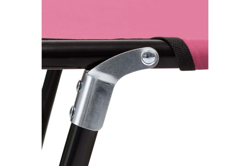 Sammenleggbar solseng stål rosa - Rosa - Hagemøbler - Stoler & Lenestoler - Solseng & solvogner