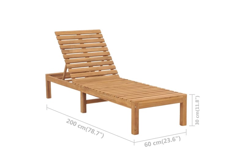 Solseng heltre teak - Brun - Hagemøbler - Stoler & Lenestoler - Solseng & solvogner