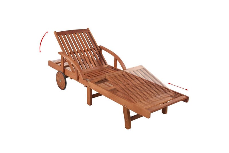 Solseng med bord heltre akasie - Akasie - Hagemøbler - Stoler & Lenestoler - Solseng & solvogner