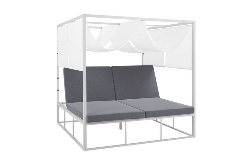 Solseng med sengehimmel Hvit/grå PALLANZA, Hvit