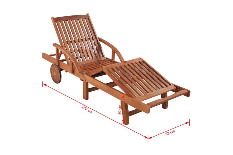 Solsenger 2 stk med bord heltre akasie - Akasie - Hagemøbler - Stoler & Lenestoler - Solseng & solvogner