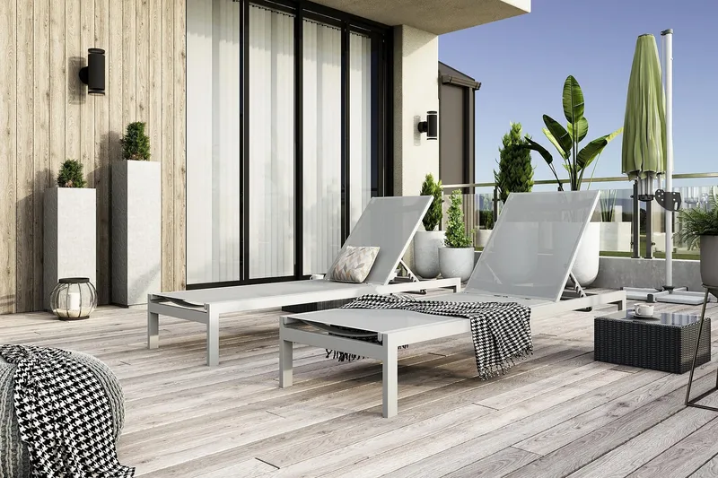 Tunis Solseng - Hvit - Hagemøbler - Stoler & Lenestoler - Solseng & solvogner