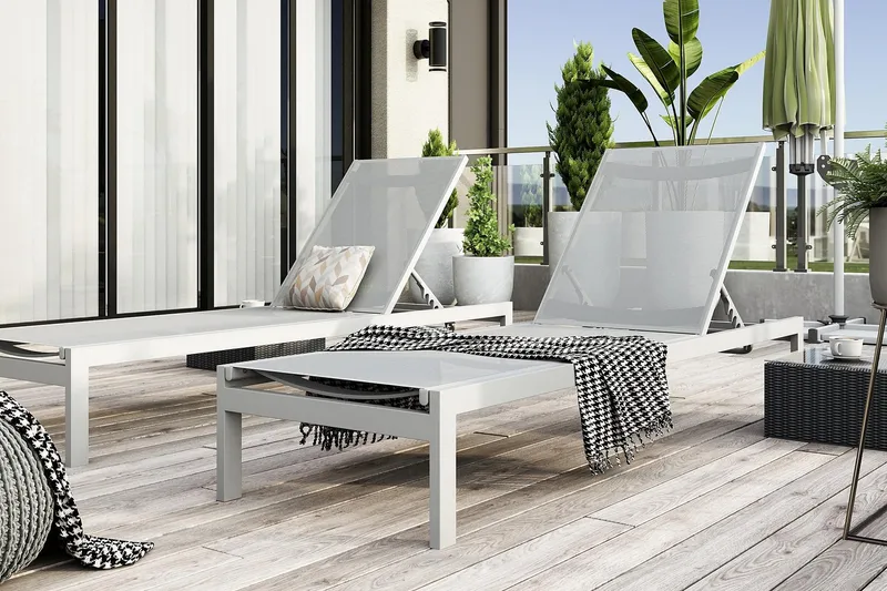 Tunis Solseng - Hvit - Hagemøbler - Stoler & Lenestoler - Solseng & solvogner