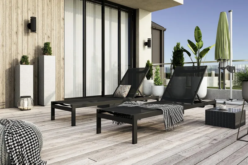 Tunis Solseng - Svart - Hagemøbler - Stoler & Lenestoler - Solseng & solvogner