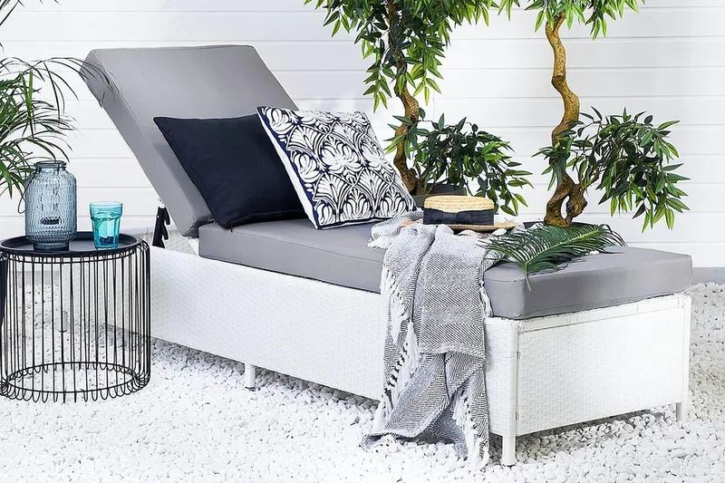 Turin Ii Solseng 65|201 Cm - Hvit - Hagemøbler - Stoler & Lenestoler - Solseng & solvogner